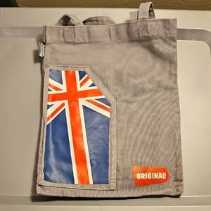 Clarks Originals Grey Canvas Messenger Bag with UNION JACK Logo